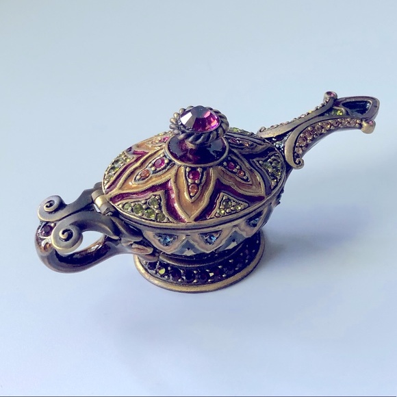 Jay Strongwater Aladdin genie lamp trinket box enamel Crystal mint condition - Picture 1 of 14